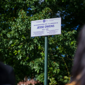 Symbolic tree planting Jesse Owens Rising Star Award